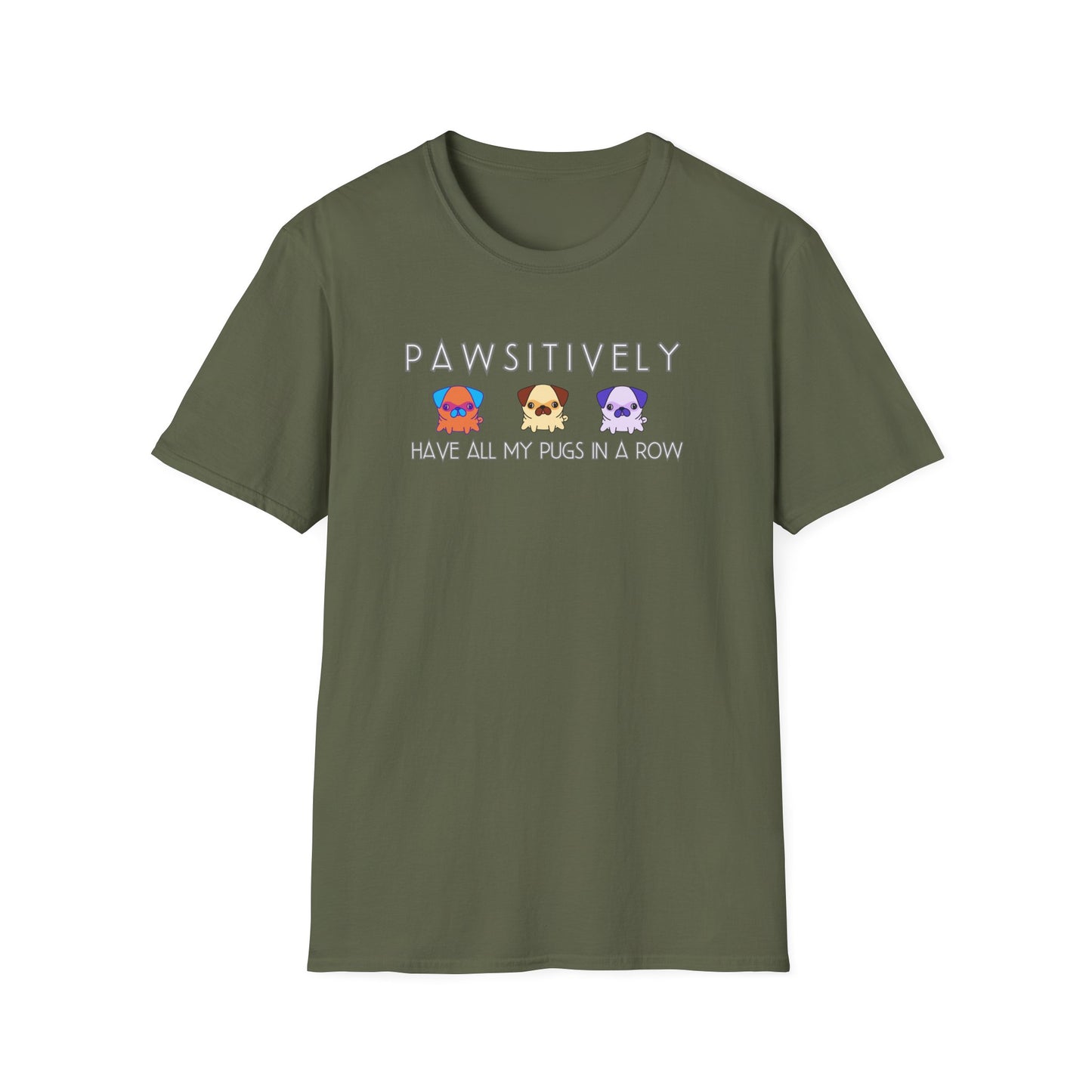 Funny Pug Shirt – Pawsitively All My Pugs in a Row Tee