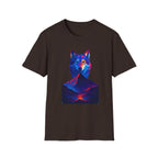 Neon Wolf and Mountain Sunset Spirit Animal T-Shirt