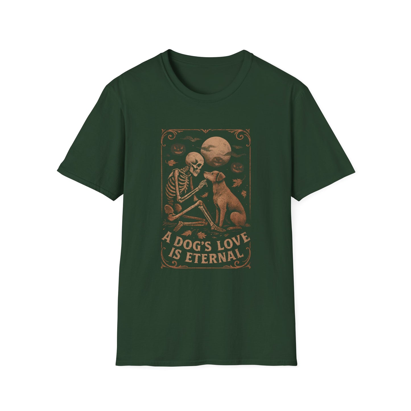 Eternal Love Skeleton Dog Unisex T-Shirt, Casual Tee, Pet Loss Gift, Halloween Shirt, Animal Lover Apparel