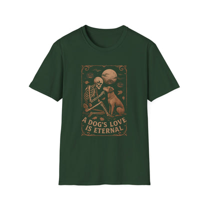Eternal Love Skeleton Dog Unisex T-Shirt, Casual Tee, Pet Loss Gift, Halloween Shirt, Animal Lover Apparel