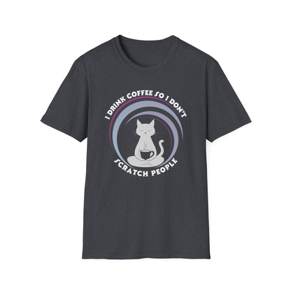 Funny Cat Coffee Shirt – I Drink Coffee So I Don't Scratch People Tee