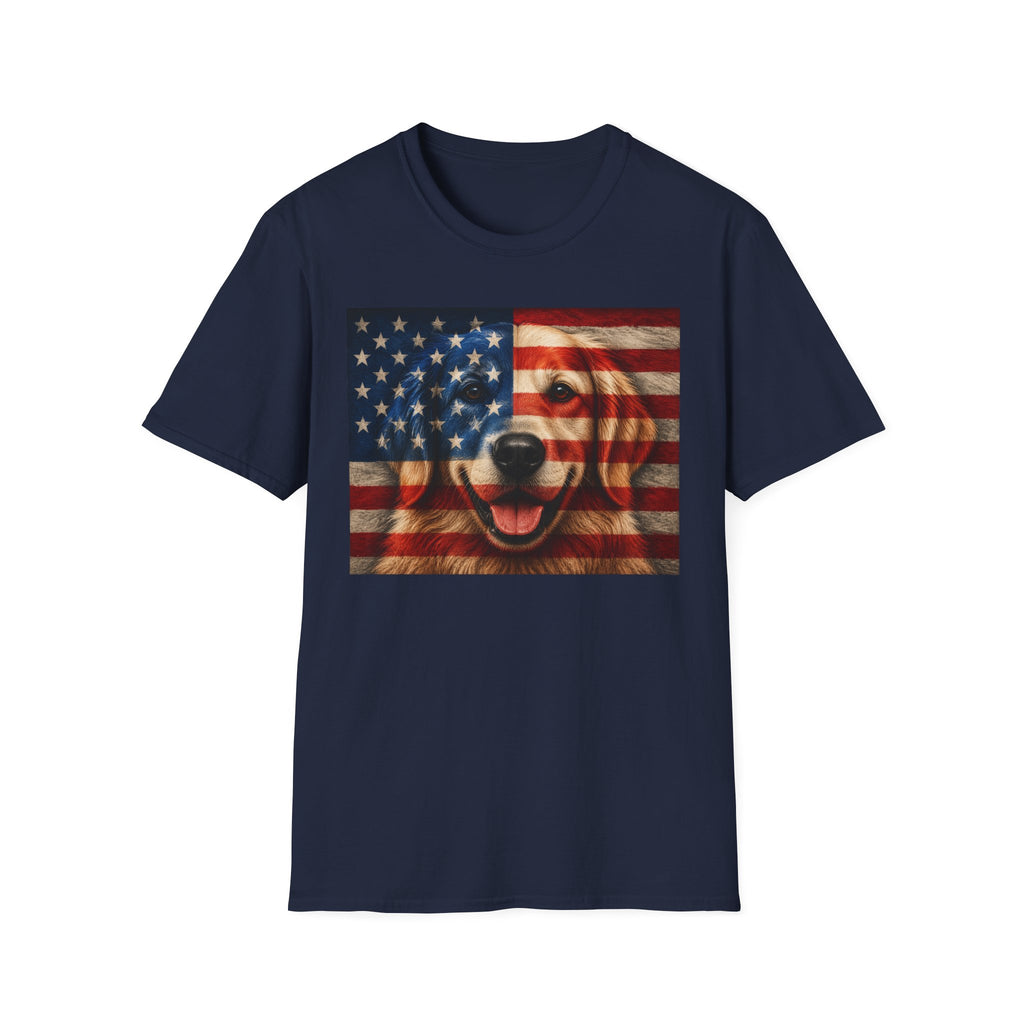 Patriotic Golden Retriever Flag T-Shirt