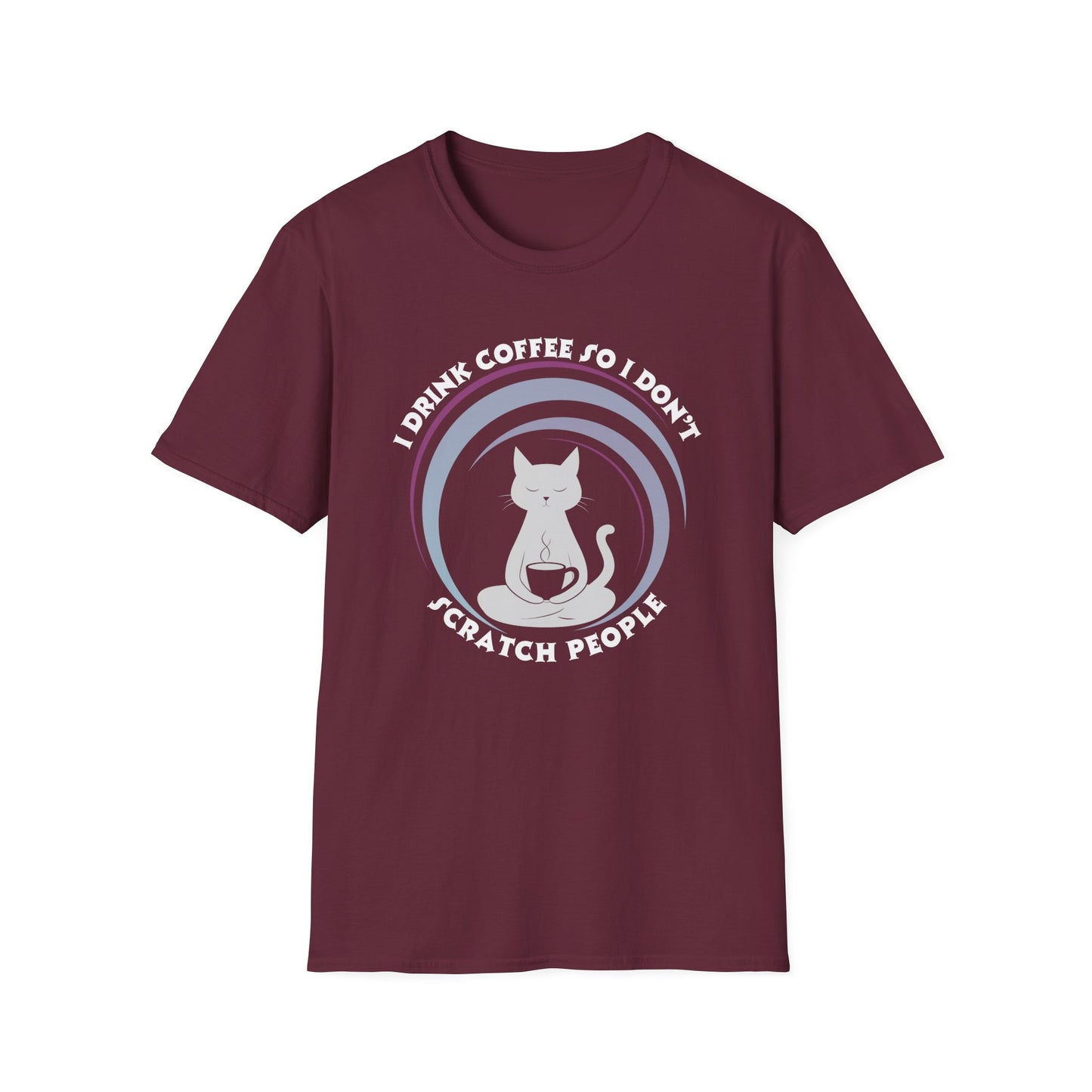 Funny Cat Coffee Shirt – I Drink Coffee So I Don't Scratch People Tee