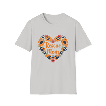 Rescue Mom Floral Heart Tee – Dog Mom Gift