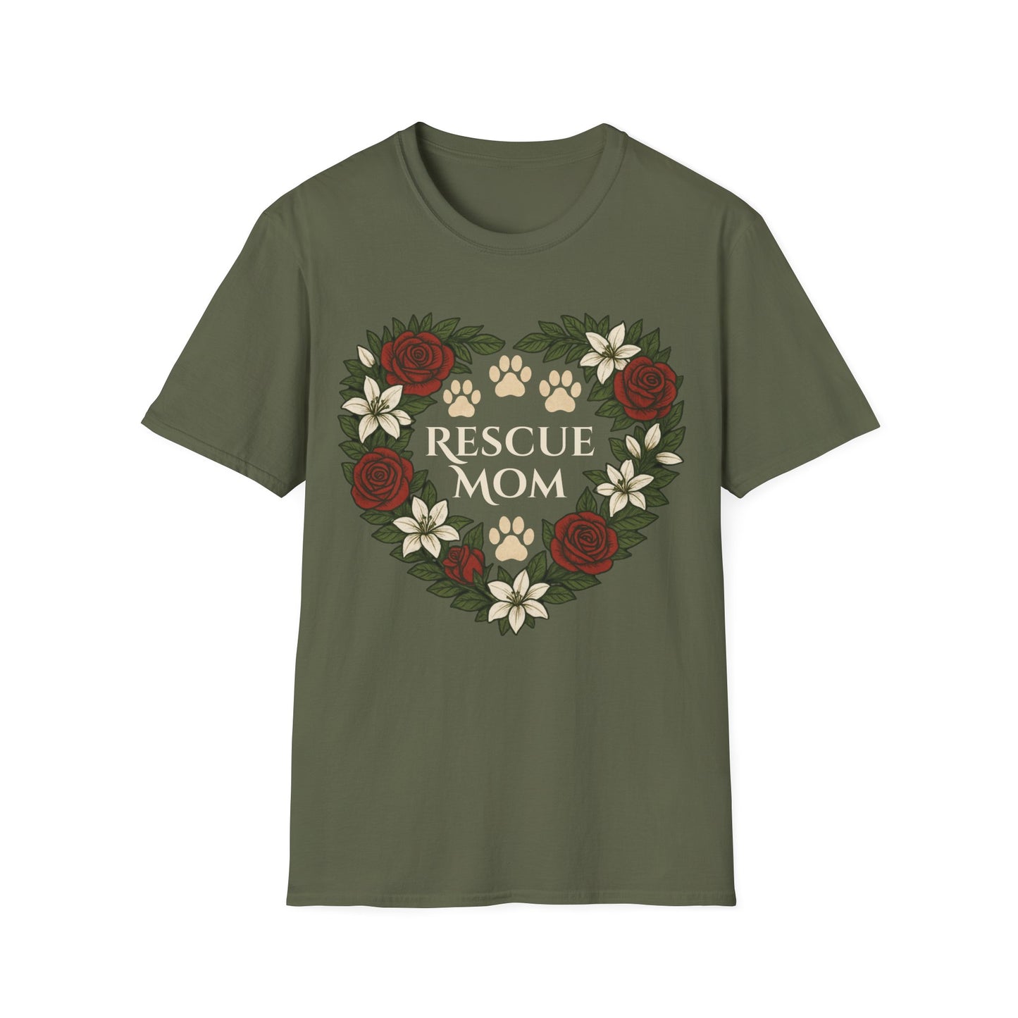 Rescue Mom Floral Heart Tee – Adopt Don't Shop