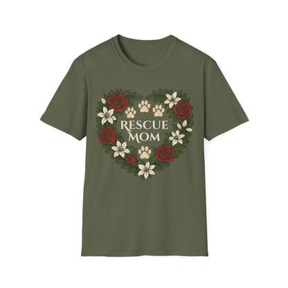 Rescue Mom Floral Heart Tee – Adopt Don't Shop