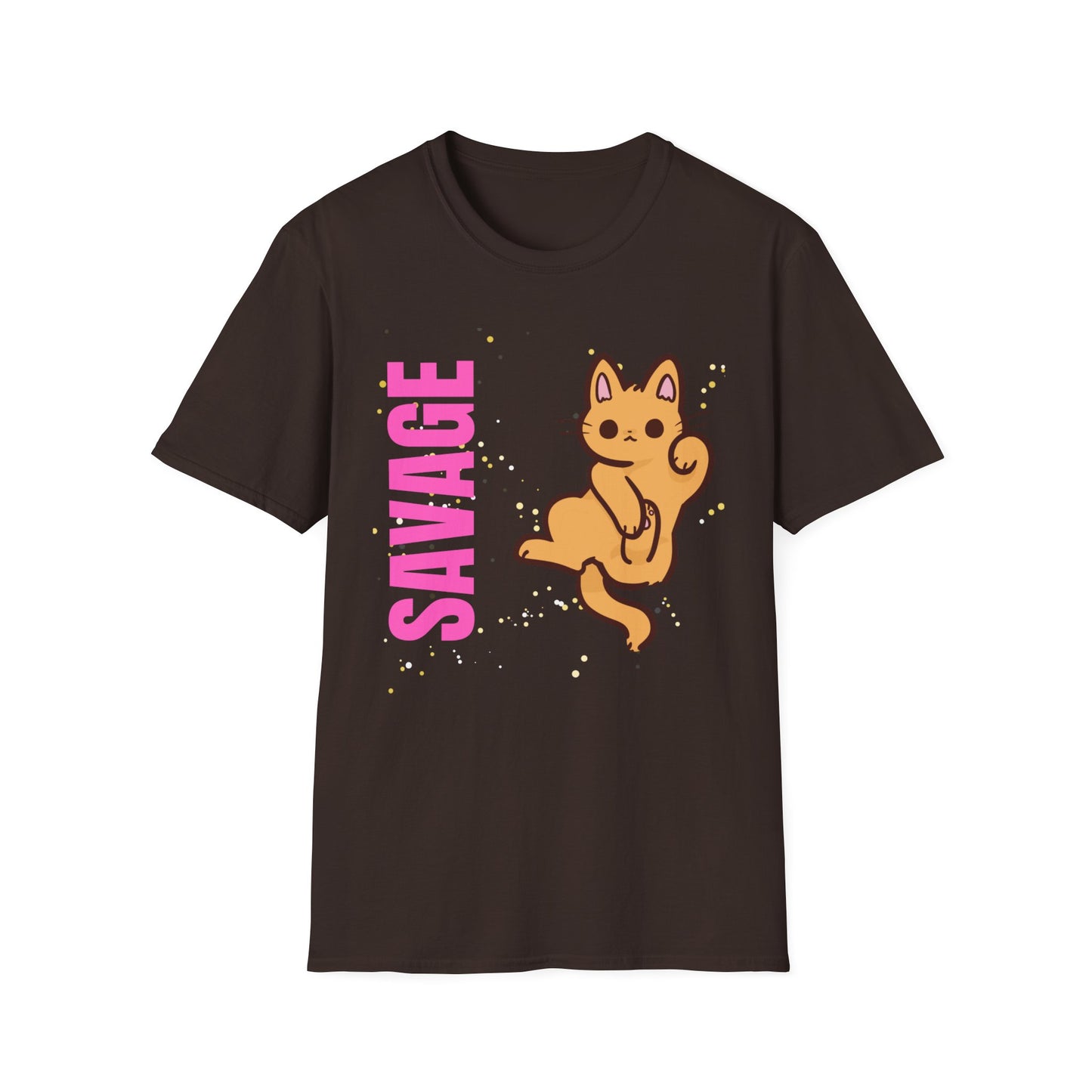 Savage Cat Tee - Cute Kawaii Cat Graphic Shirt