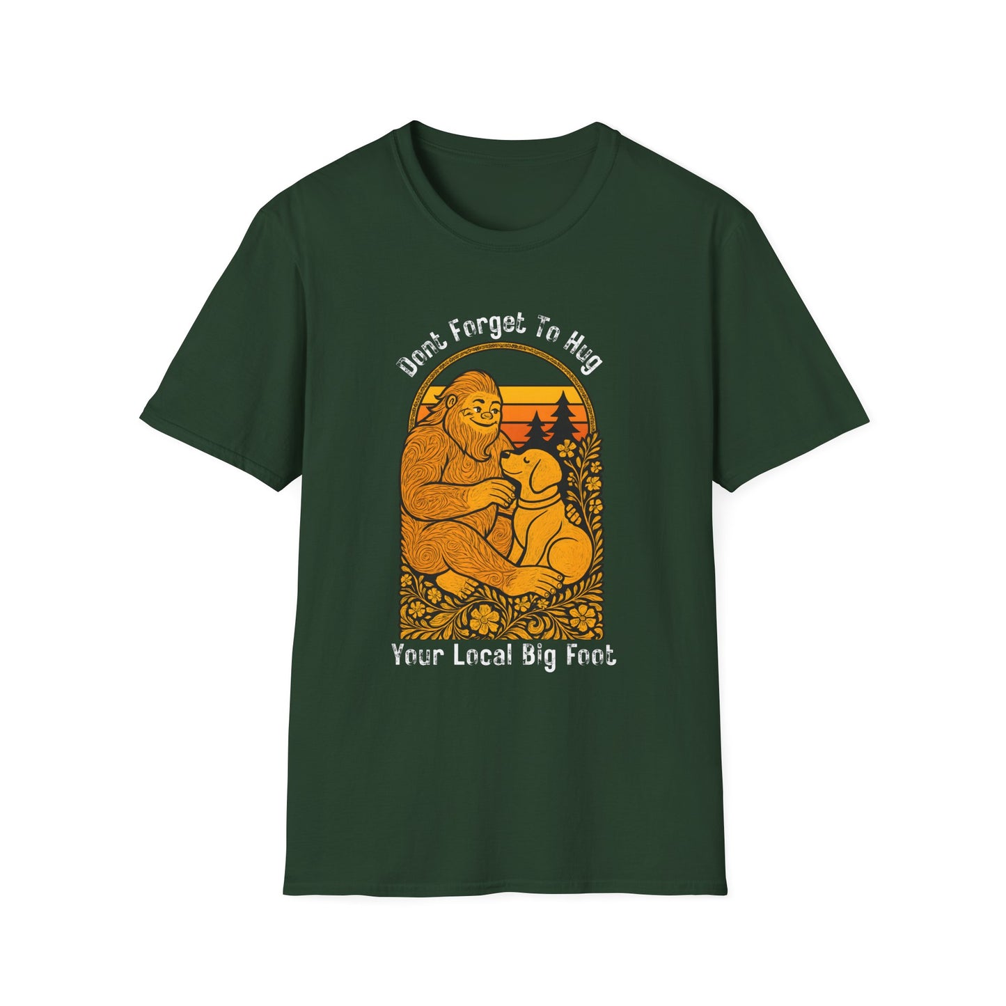 Bigfoot Hug T-Shirt — Sasquatch Dog Lover Tee