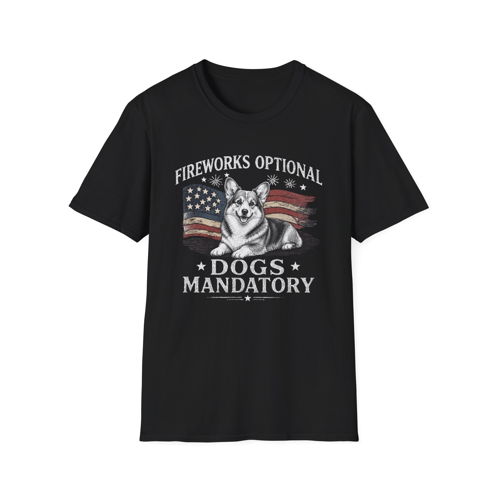 Fireworks Optional Dogs Mandatory Corgi T-Shirt