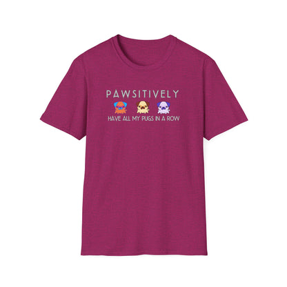 Funny Pug Shirt – Pawsitively All My Pugs in a Row Tee