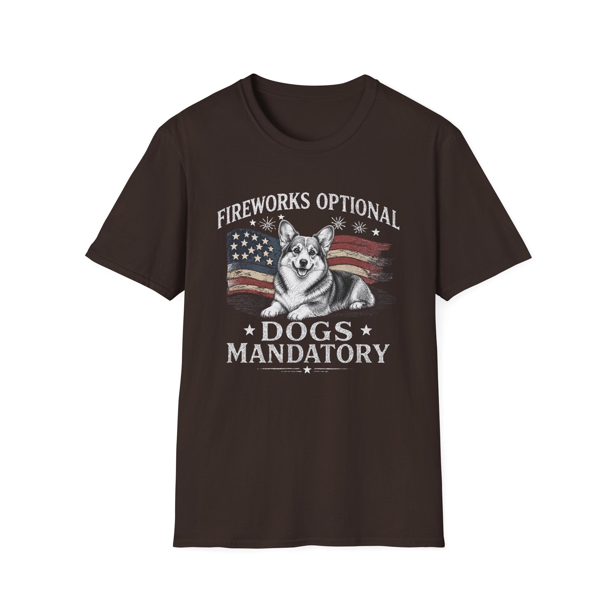 Fireworks Optional Dogs Mandatory Corgi T-Shirt