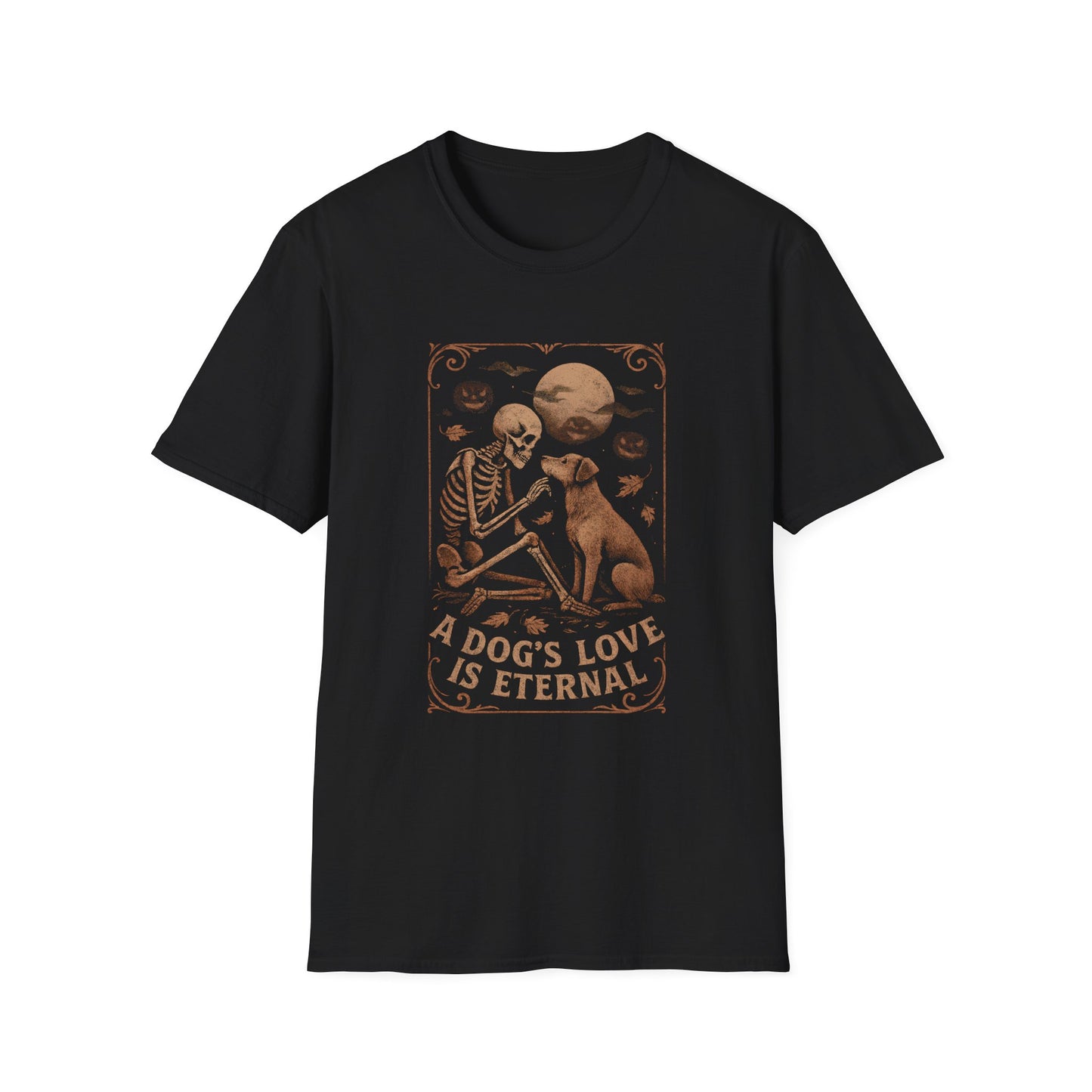 Eternal Love Skeleton Dog Unisex T-Shirt, Casual Tee, Pet Loss Gift, Halloween Shirt, Animal Lover Apparel