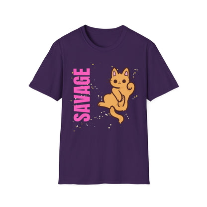 Savage Cat Tee - Cute Kawaii Cat Graphic Shirt