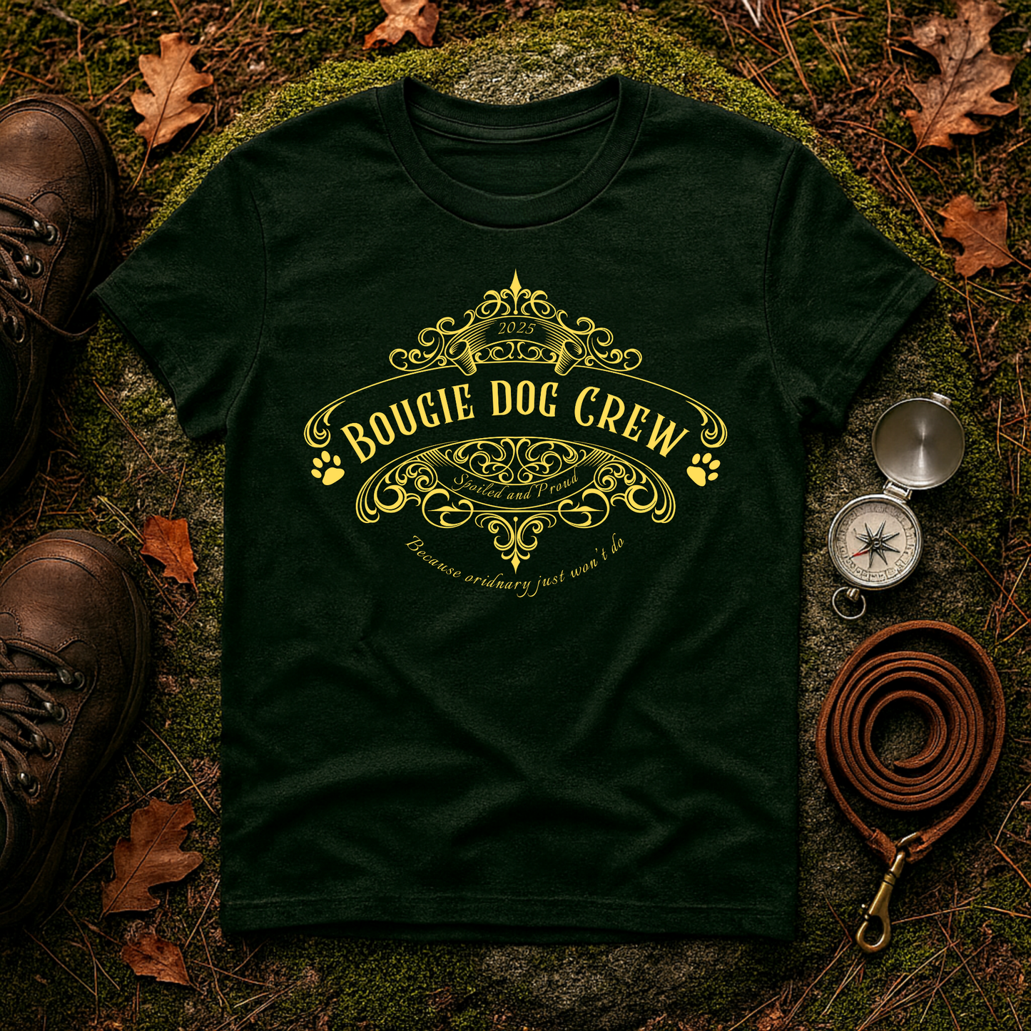 Bougie Dog Crew T-Shirt — Spoiled Dog Mom Tee