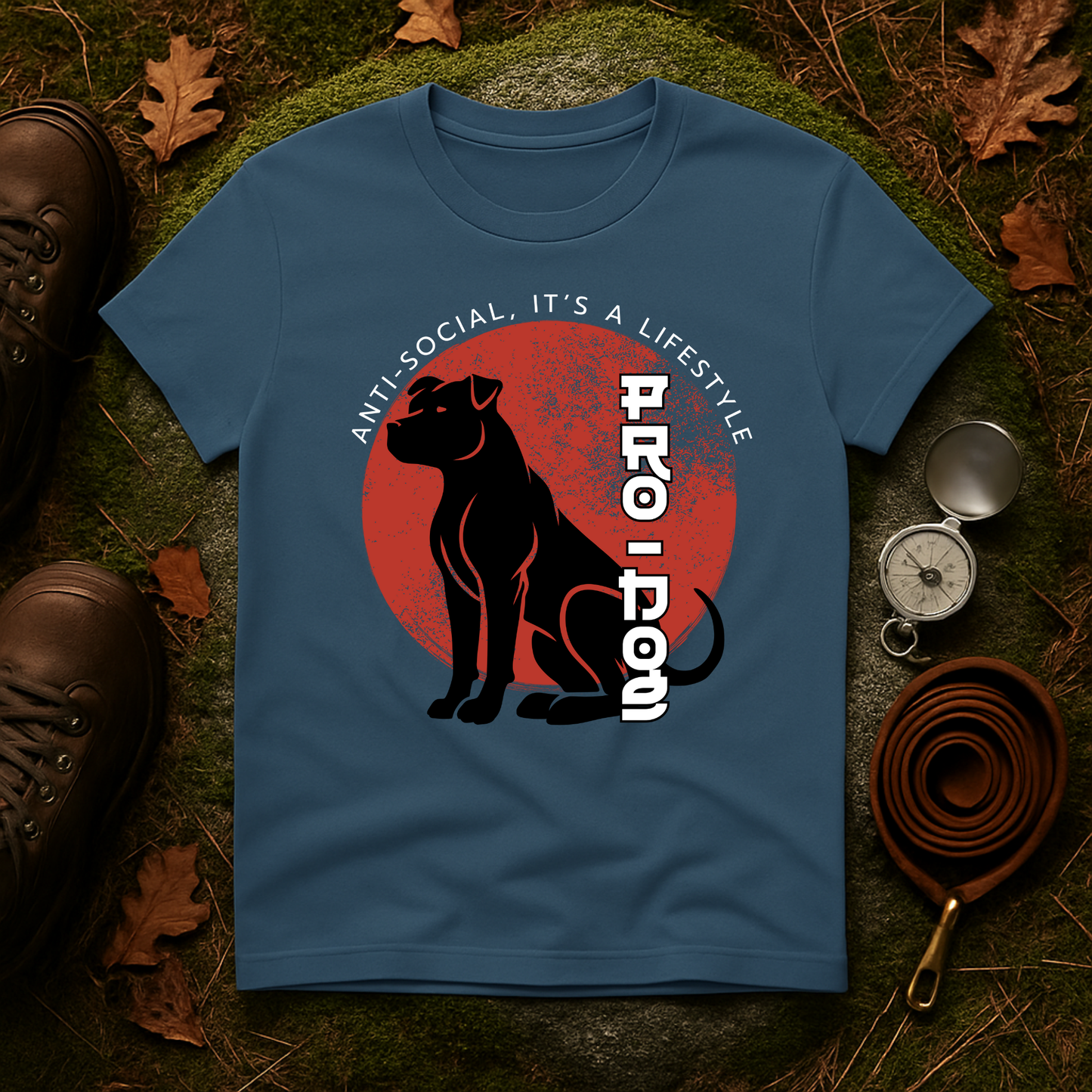 Anti-Social Pro-Dog Lifestyle Tee – Bold Pit Bull Silhouette