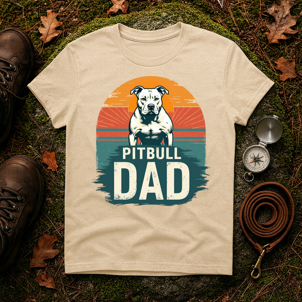 Vintage Pitbull Dad T-Shirt
