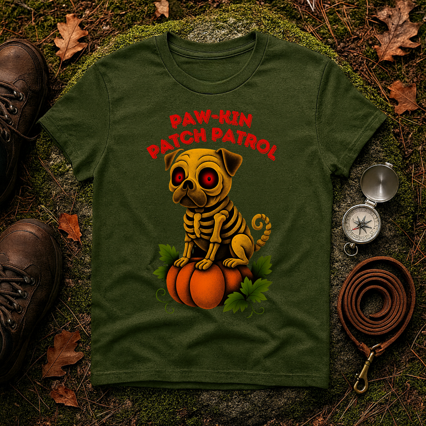 Paw-kin Patch Patrol Pug Halloween Dog Lover T-Shirt