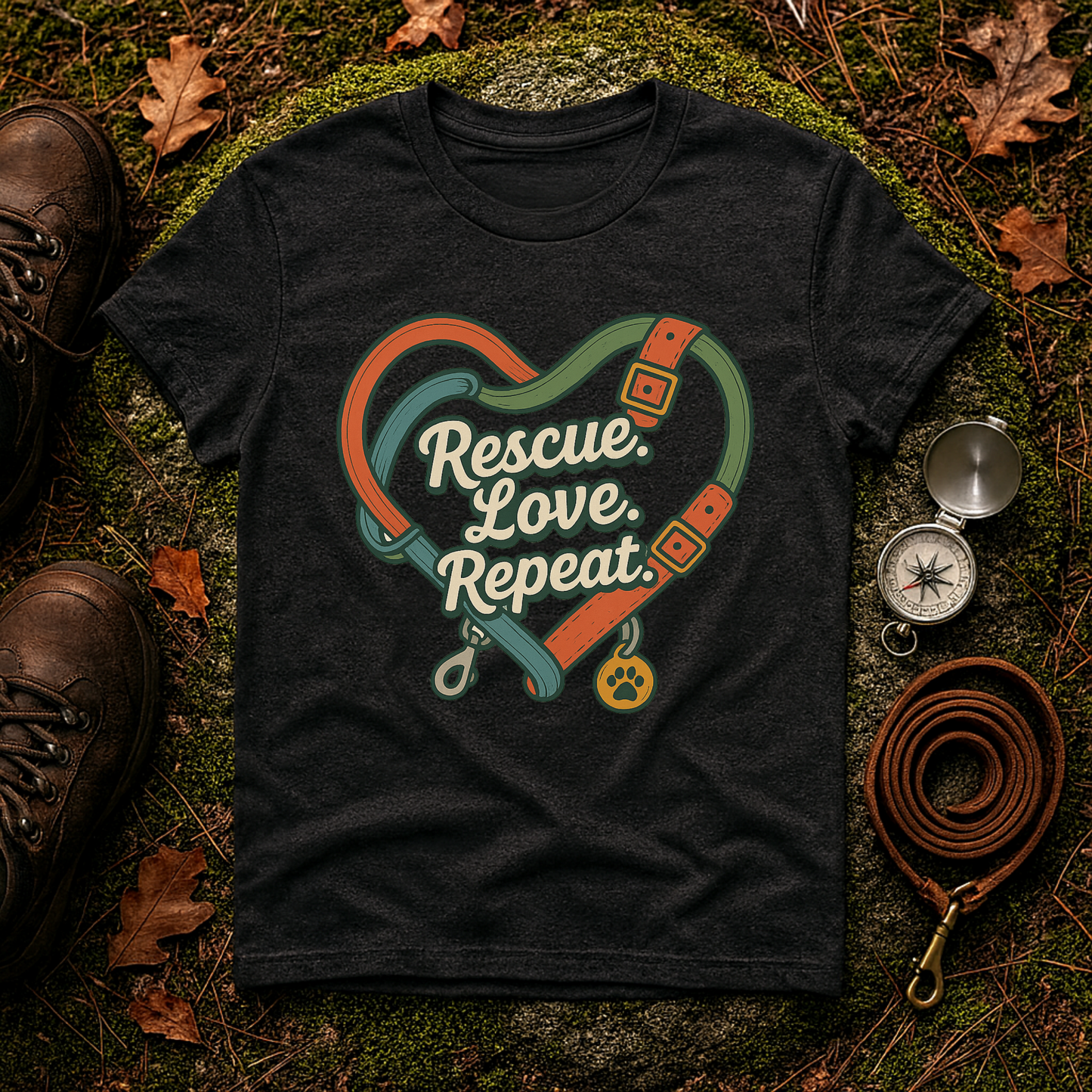 Rescue Love Repeat Tee – Adopt Don't Shop Shirt
