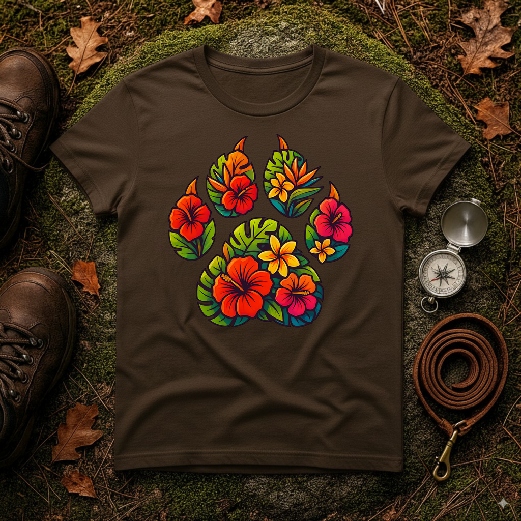 Tropical Paw Print T-Shirt