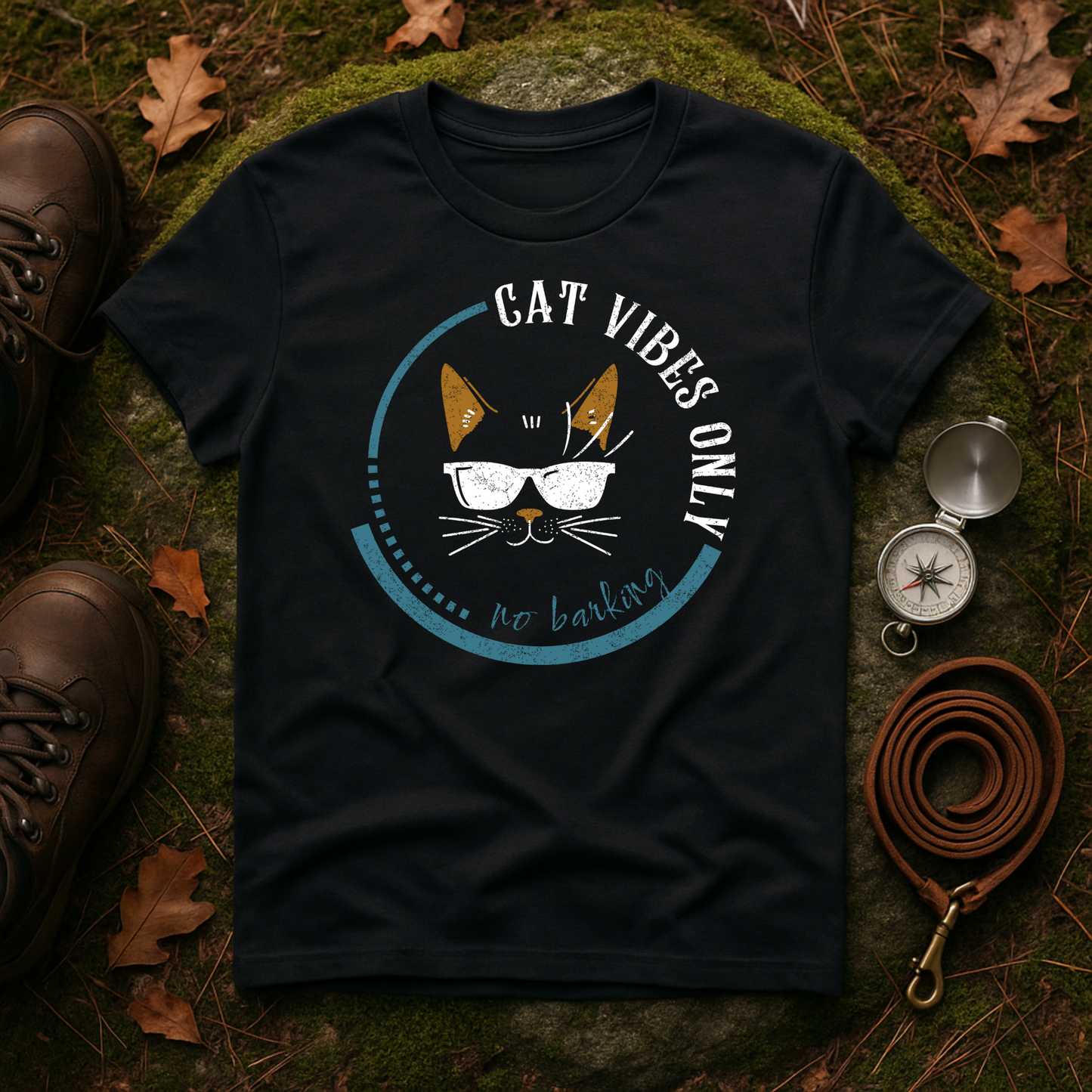Cat Vibes Only Tee – Funny Cat Lover Shirt, No Barking