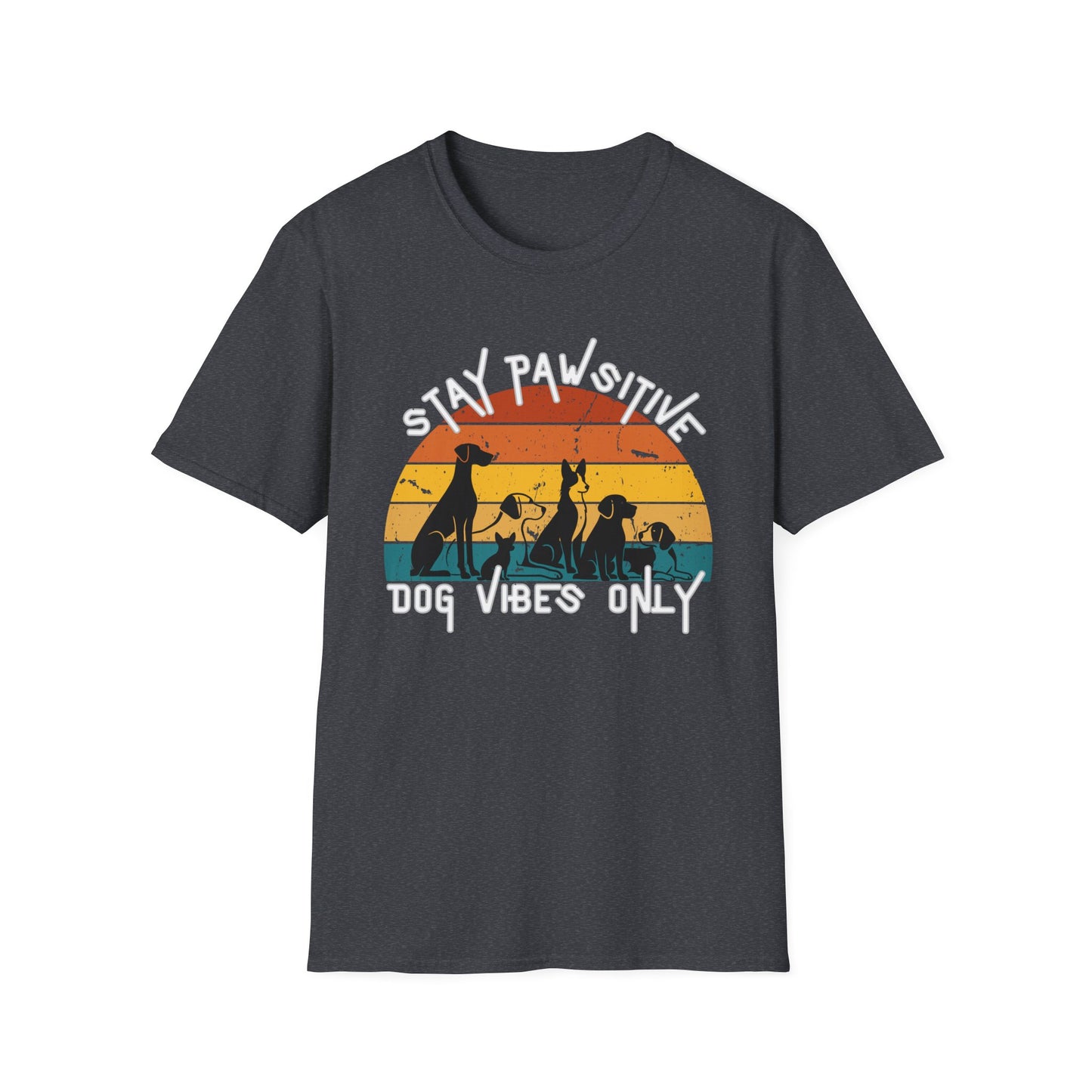 Stay Pawsitive Dog Vibes Tee – Retro Dog Shirt