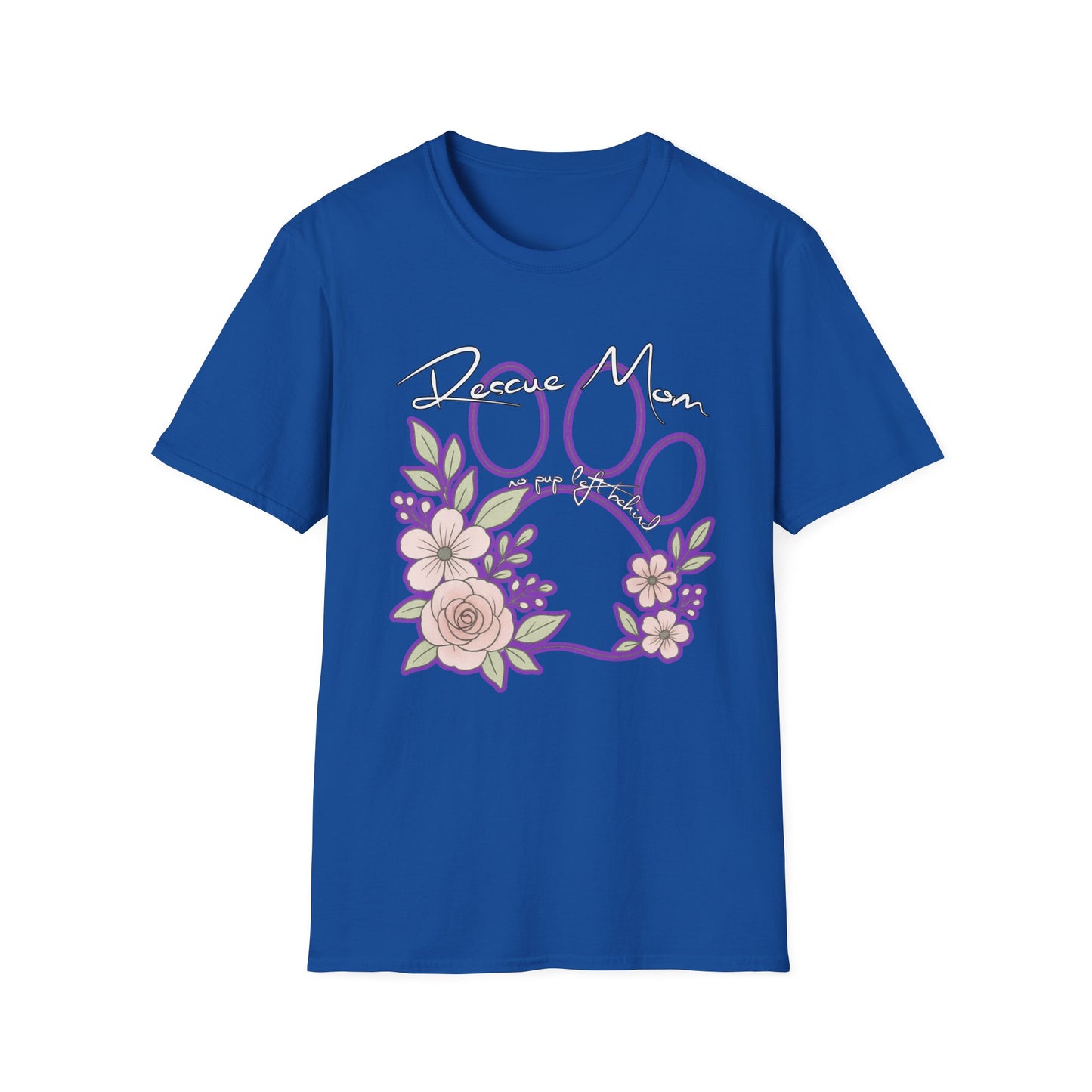 Rescue Mom Floral Paw T-Shirt — Adopt a Rescue Dog