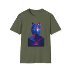 Neon Wolf and Mountain Sunset Spirit Animal T-Shirt