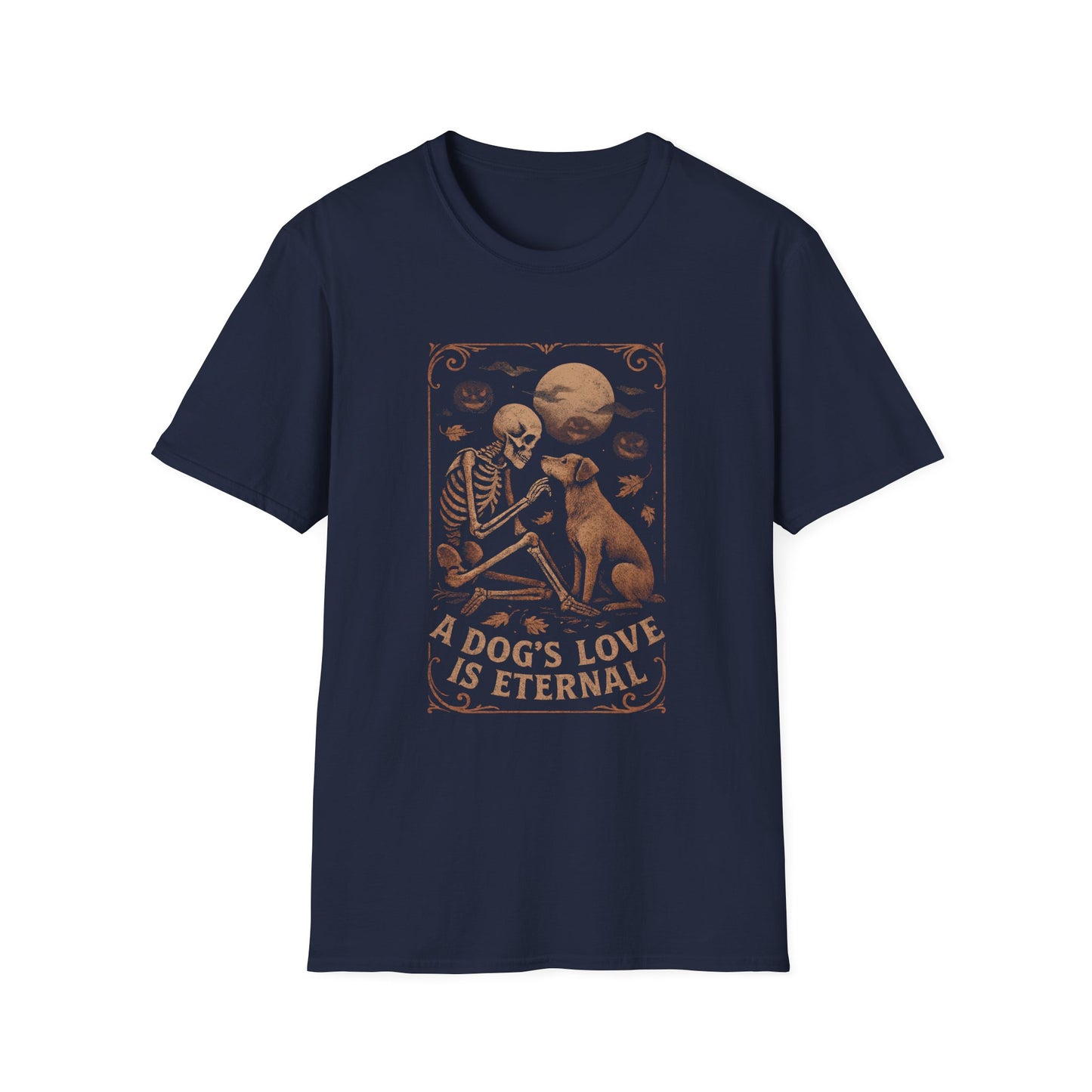 Eternal Love Skeleton Dog Unisex T-Shirt, Casual Tee, Pet Loss Gift, Halloween Shirt, Animal Lover Apparel