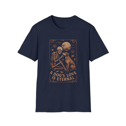 Eternal Love Skeleton Dog Unisex T-Shirt, Casual Tee, Pet Loss Gift, Halloween Shirt, Animal Lover Apparel