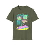 Vibrant Dreaming Dog Psychedelic Nature Art Colorful T-Shirt