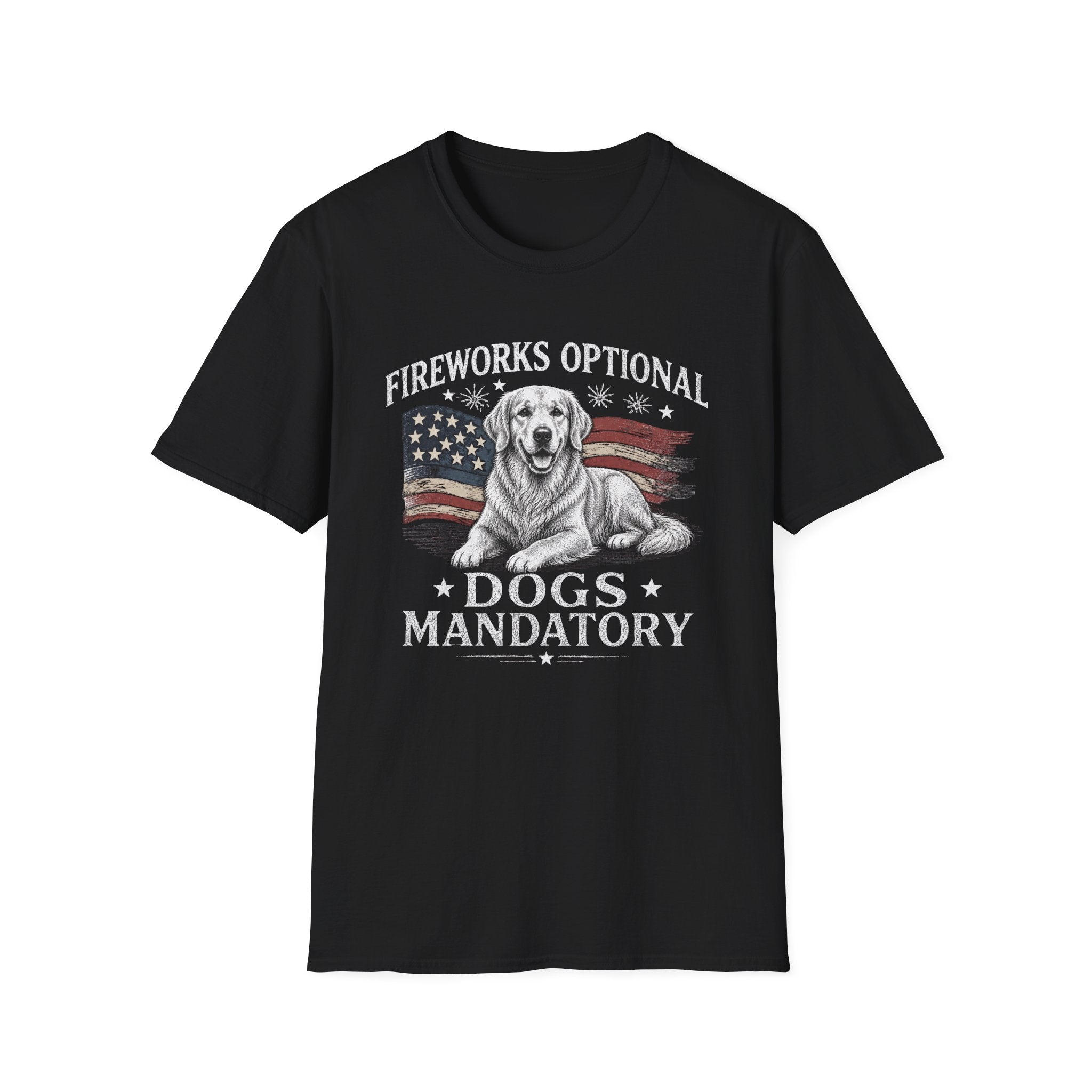 Fireworks Optional Dogs Mandatory Golden Retreiver T-Shirt
