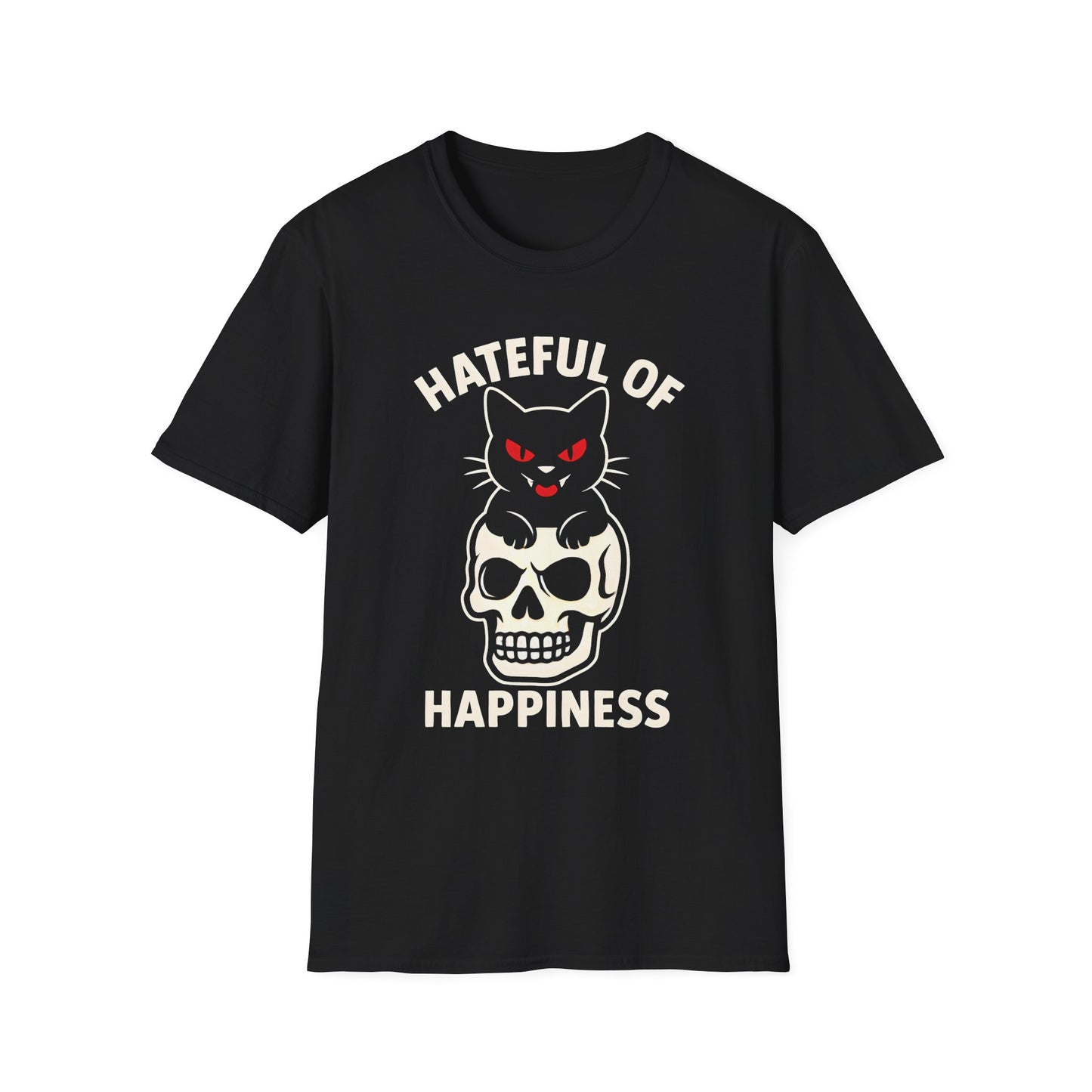 Gothic Cat Skull T-Shirt | Hateful of Happiness Tee | Unisex Graphic Tee for Alternative Fashion Lovers, Halloween Gift, Punk Style, [...]