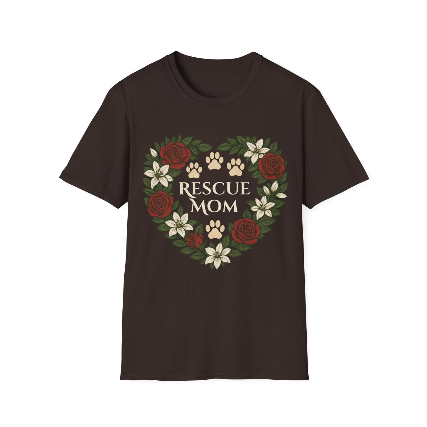 Rescue Mom Floral Heart Tee – Adopt Don't Shop