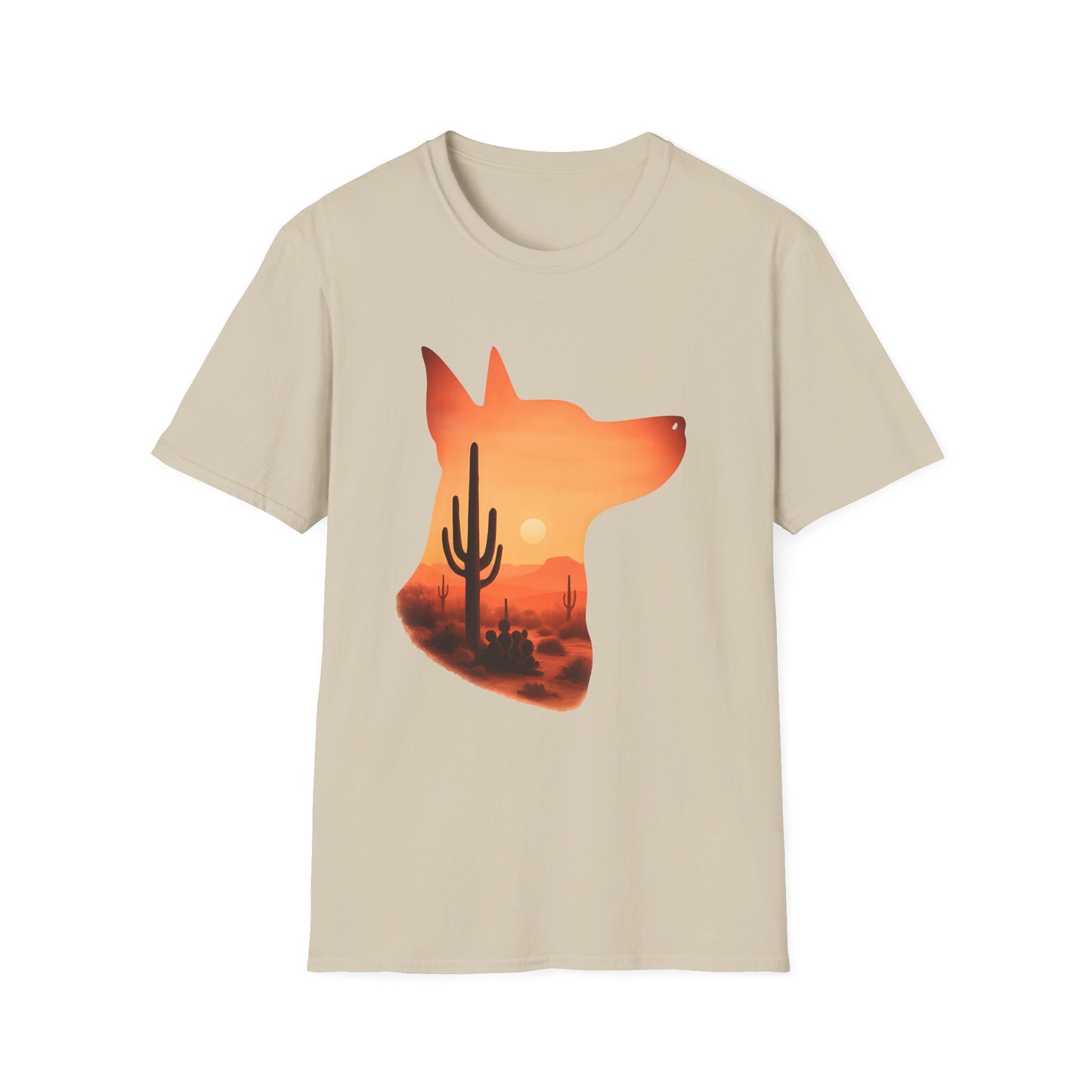 Desert Dog Silhouette T-Shirt | Unisex Graphic Tee, Dog Lover Gift, Nature Vibe Shirt, Outdoor Adventure Apparel, Casual Everyday Wear