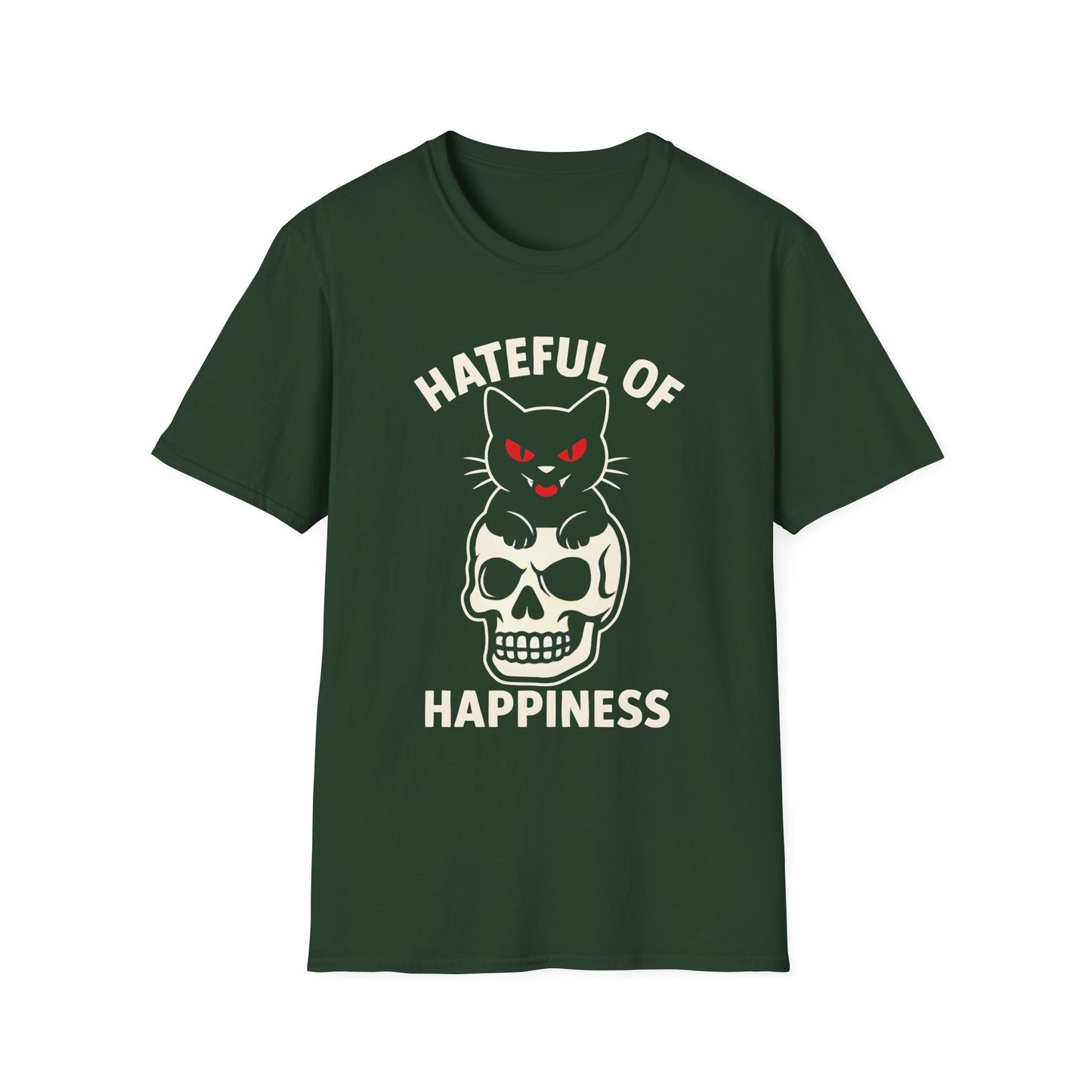 Gothic Cat Skull T-Shirt | Hateful of Happiness Tee | Unisex Graphic Tee for Alternative Fashion Lovers, Halloween Gift, Punk Style, [...]