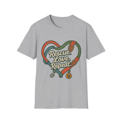 Rescue Love Repeat Tee – Adopt Don't Shop Shirt