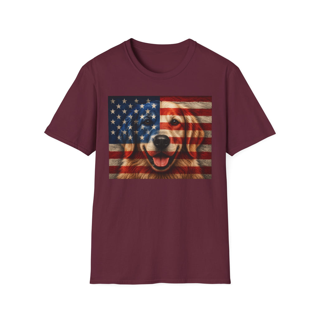 Patriotic Golden Retriever Flag T-Shirt