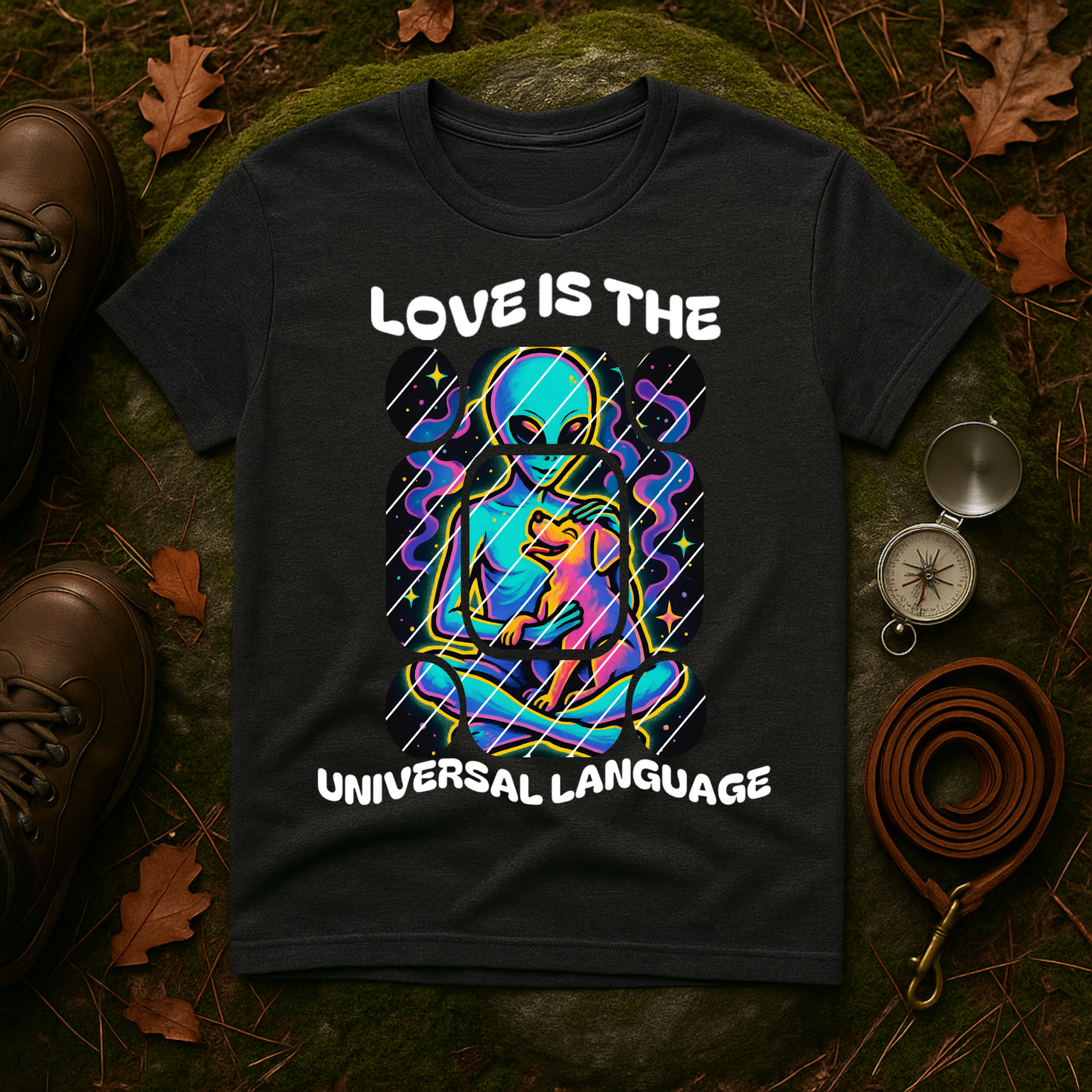 Alien Hug Dog Tee – Love Is The Universal Language