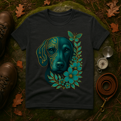 Artistic Dog Lover T-Shirt, Gift for Pet Owners, Nature-Inspired Tee, Birthday Gift, Casual Wear, Unisex Softstyle Tee