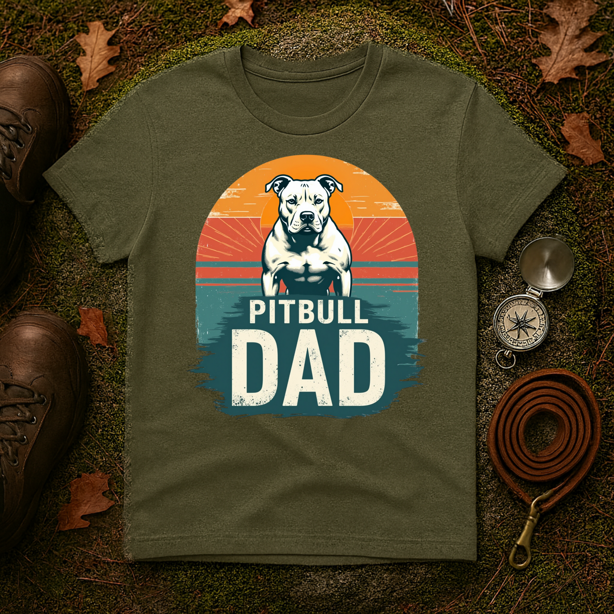 Vintage Pitbull Dad T-Shirt
