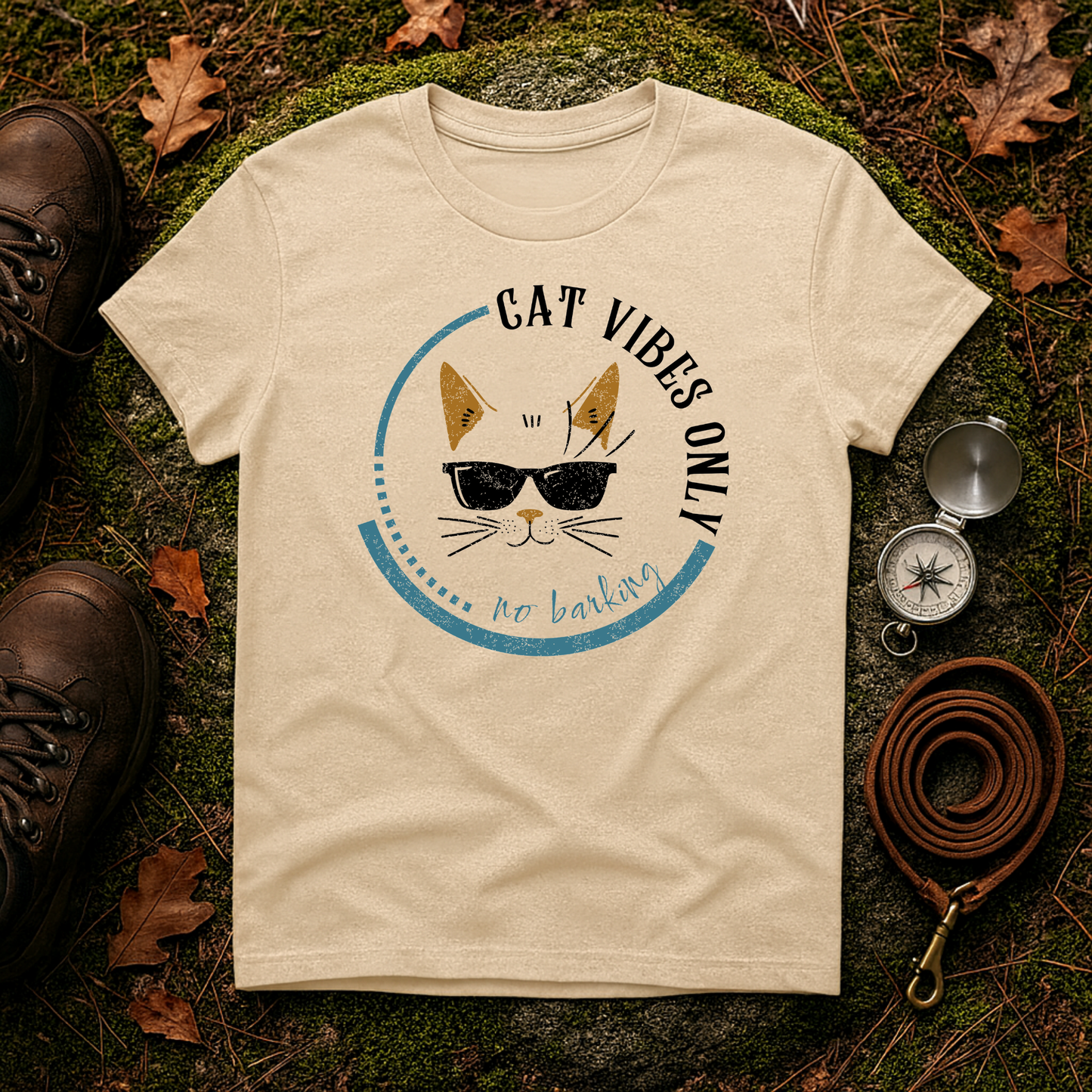 Cat Vibes Only Tee – Funny Cat Lover Shirt, No Barking