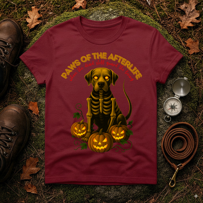 Paws of the Afterlife Labrador Skeleton Halloween T-Shirt