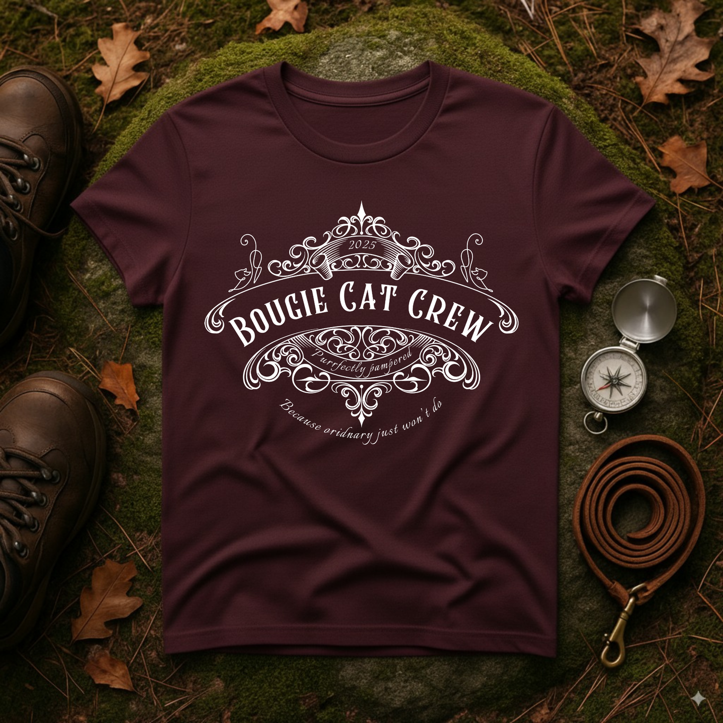 Bougie Cat Crew Tee – Purrfectly Pampered Cat Shirt