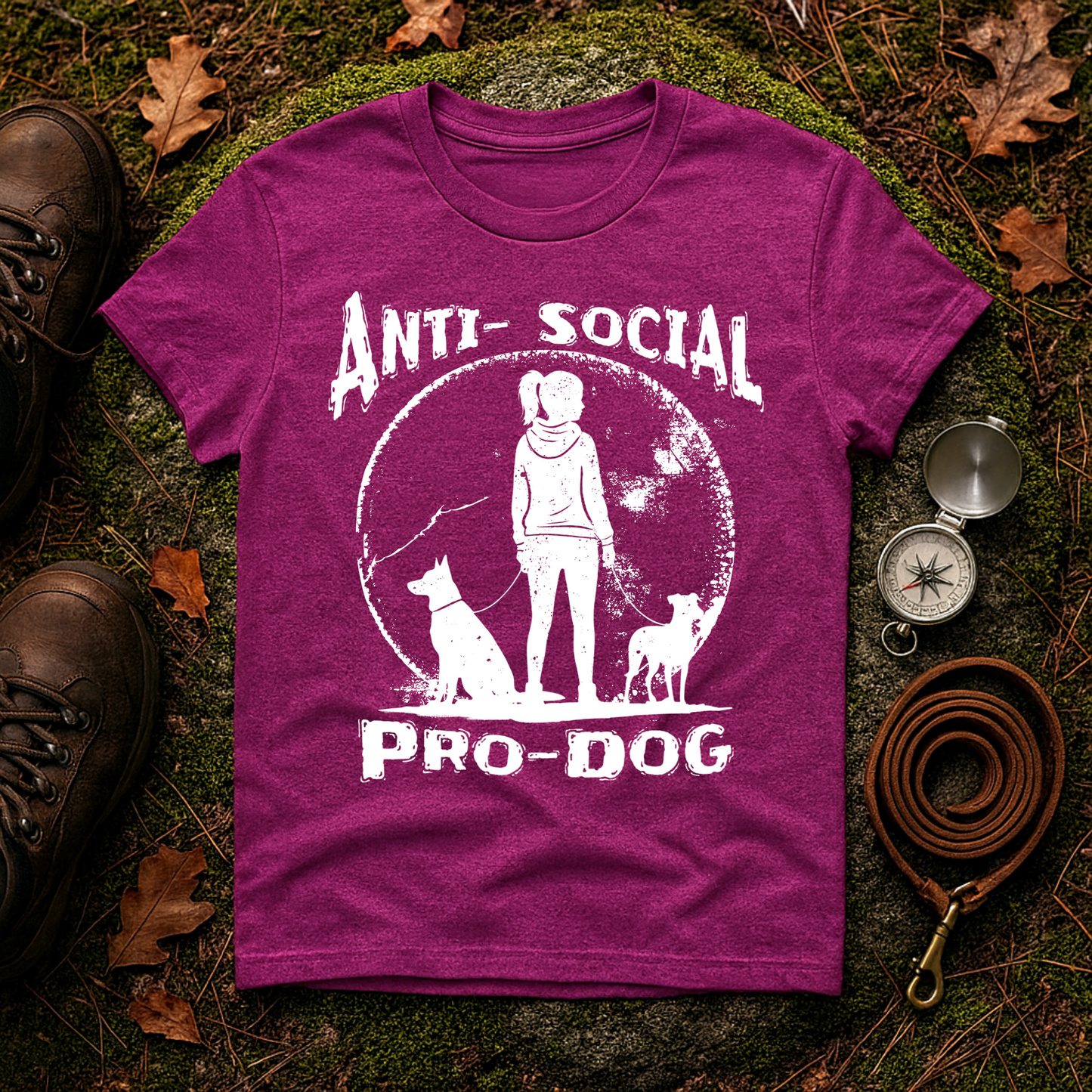 Anti-Social Pro-Dog Women’s Dog Lover T-Shirt