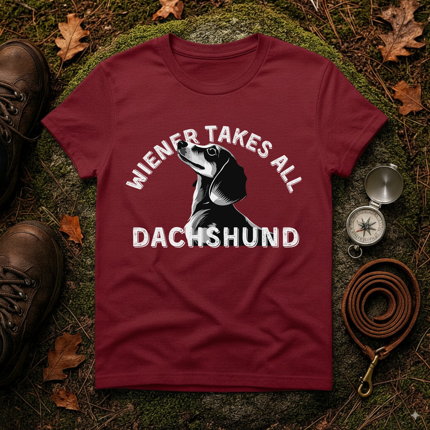 Funny Dachshund Shirt – Wiener Takes All T-Shirt
