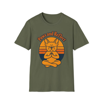 Paws and Reflect T-Shirt | Funny Meditating Dog Graphic Tee