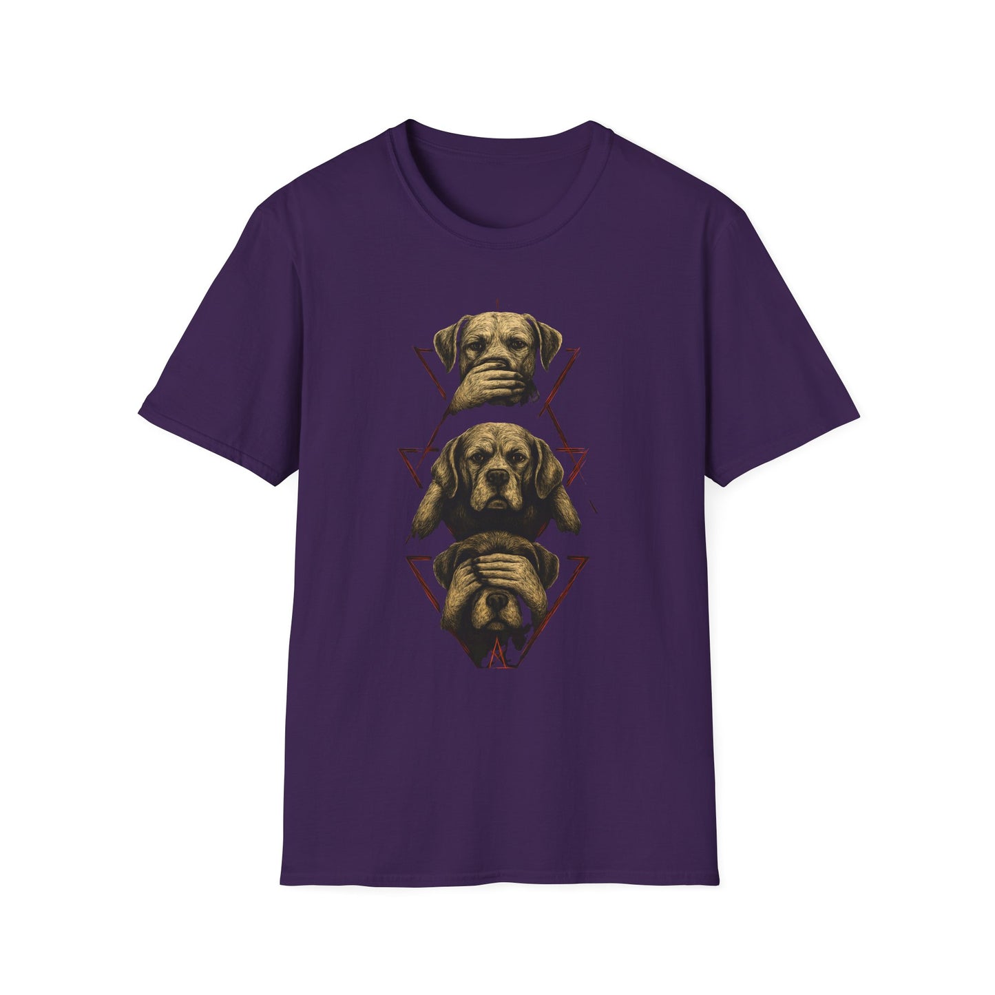 3 Wise Dogs Unisex T-Shirt, Funny Dog Lover Gift, Animal Theme Shirt, Casual Tee, Pet Owner Apparel, Gifts for Dog Lovers
