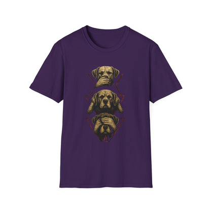 3 Wise Dogs Unisex T-Shirt, Funny Dog Lover Gift, Animal Theme Shirt, Casual Tee, Pet Owner Apparel, Gifts for Dog Lovers