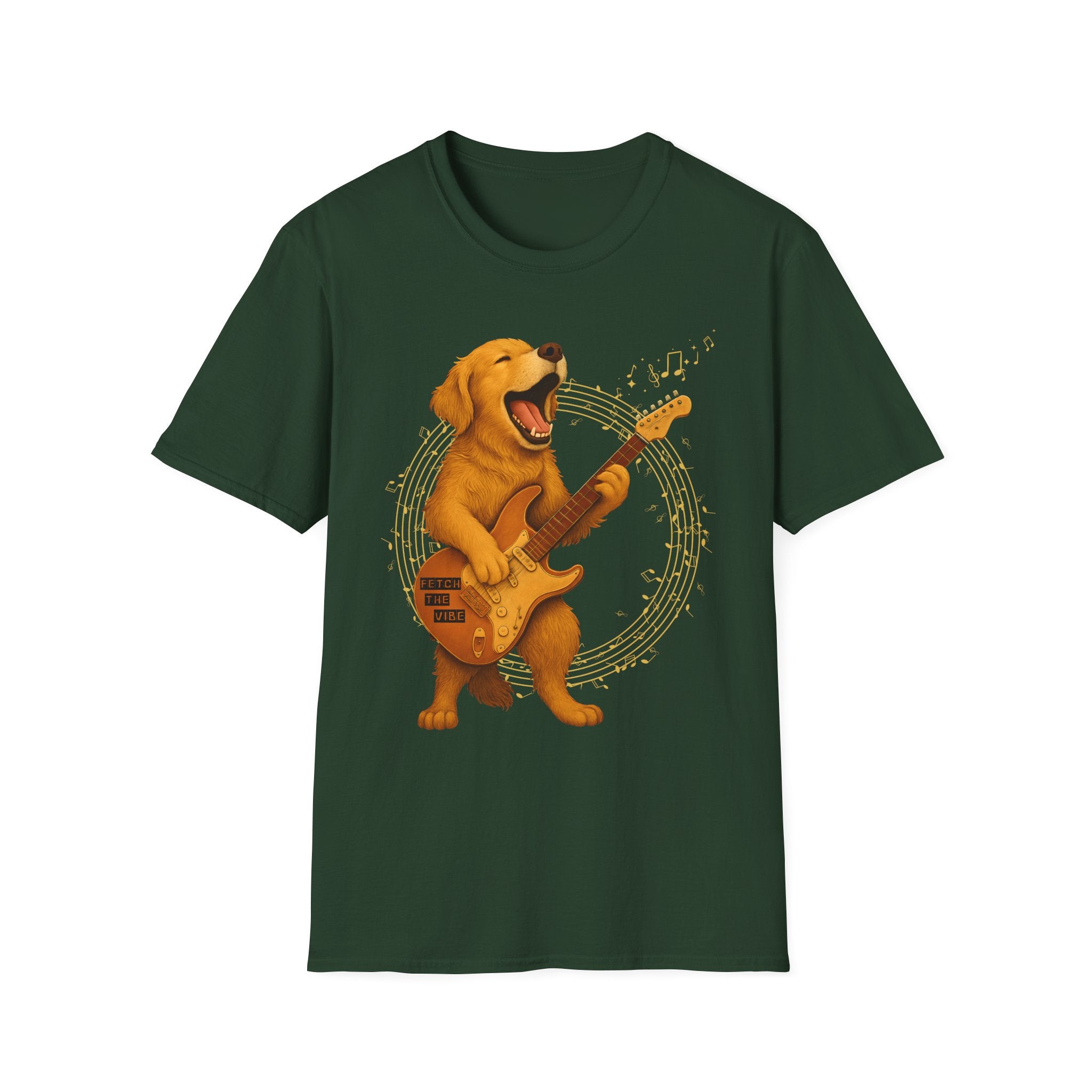 Rocking Golden Retriever Guitar Shirt