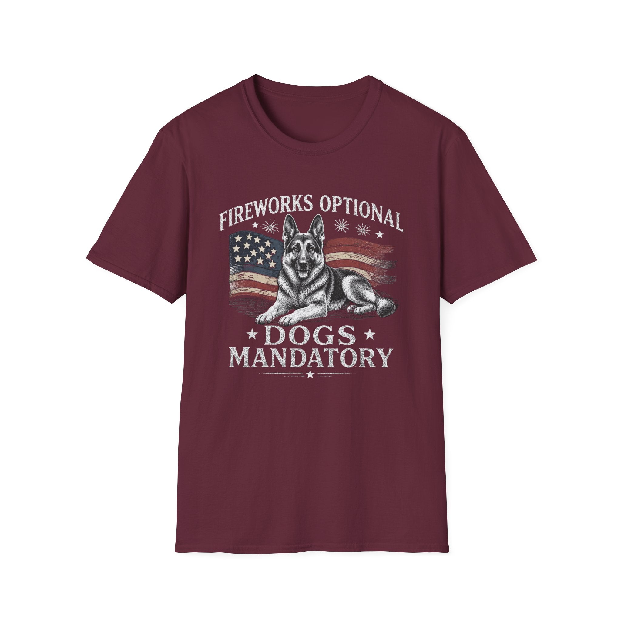 Fireworks Optional Dogs Mandatory German Shepard T-Shirt